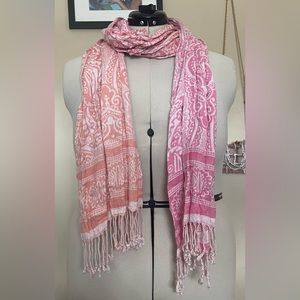 Collection 18 Pink & Orange Ombré Patterned Scarf